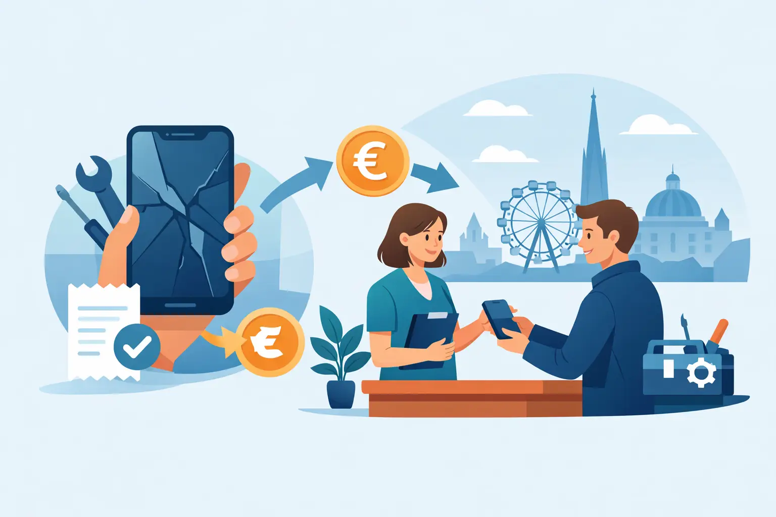 Reparaturbonus fürs Handy beantragen in Wien