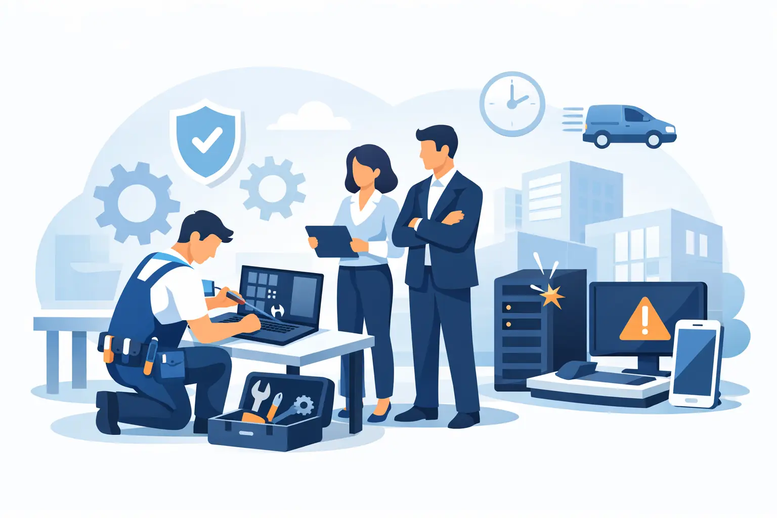 B2B Reparaturservice für Firmen ohne Ausfall